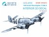 Quinta Studio QDS-48556 Bristol Beaufighter TF.Mk.X 3D-Printed & coloured Interior on decal paper (Tamiya) (small version) 1/48
